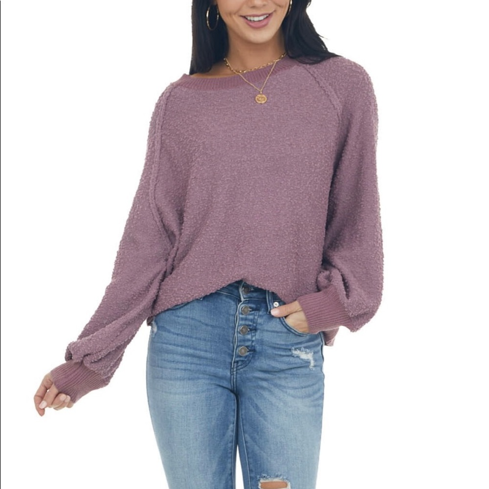 Umgee mauve textured sweater